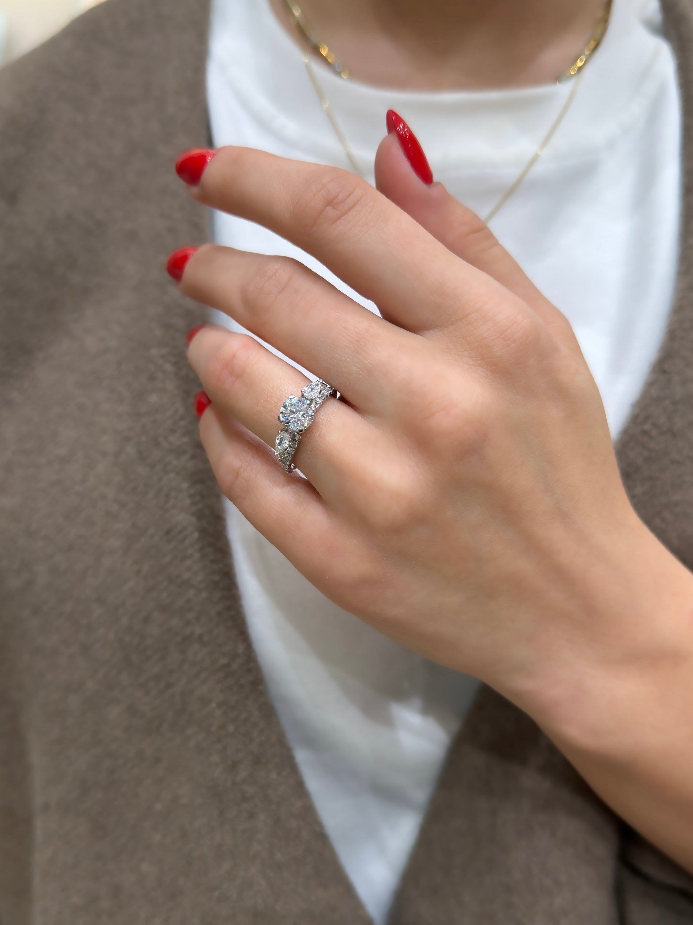 Bir Karat Mozanit Tasarım Tektaş Yüzük