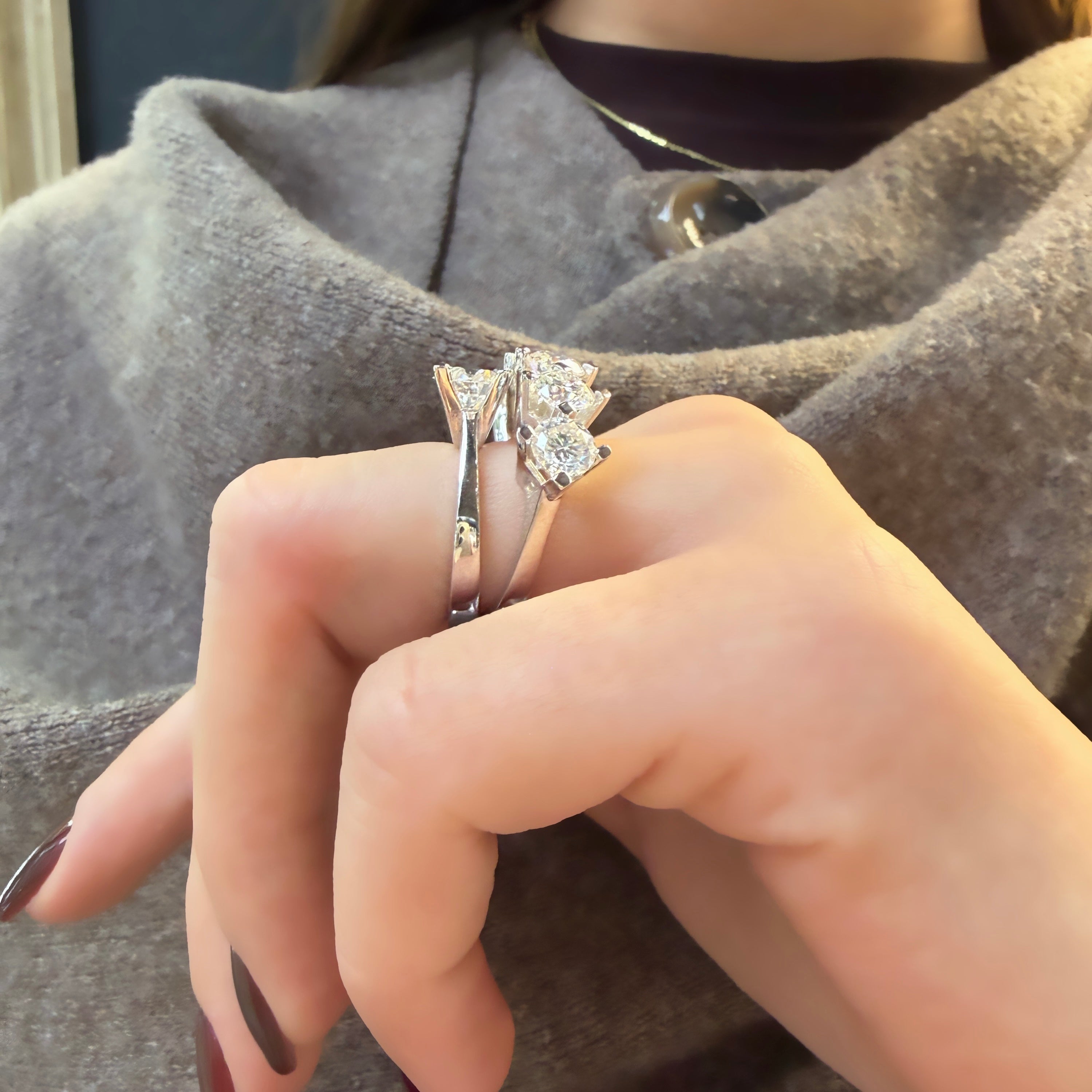 14K 1.20 Karat Mozanit Tektaş Yüzük