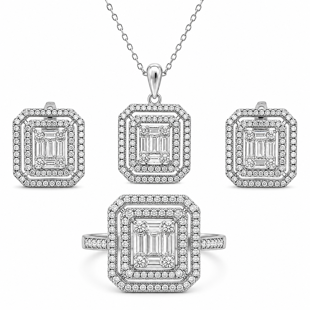 Quadratischer Design Baguette-Set