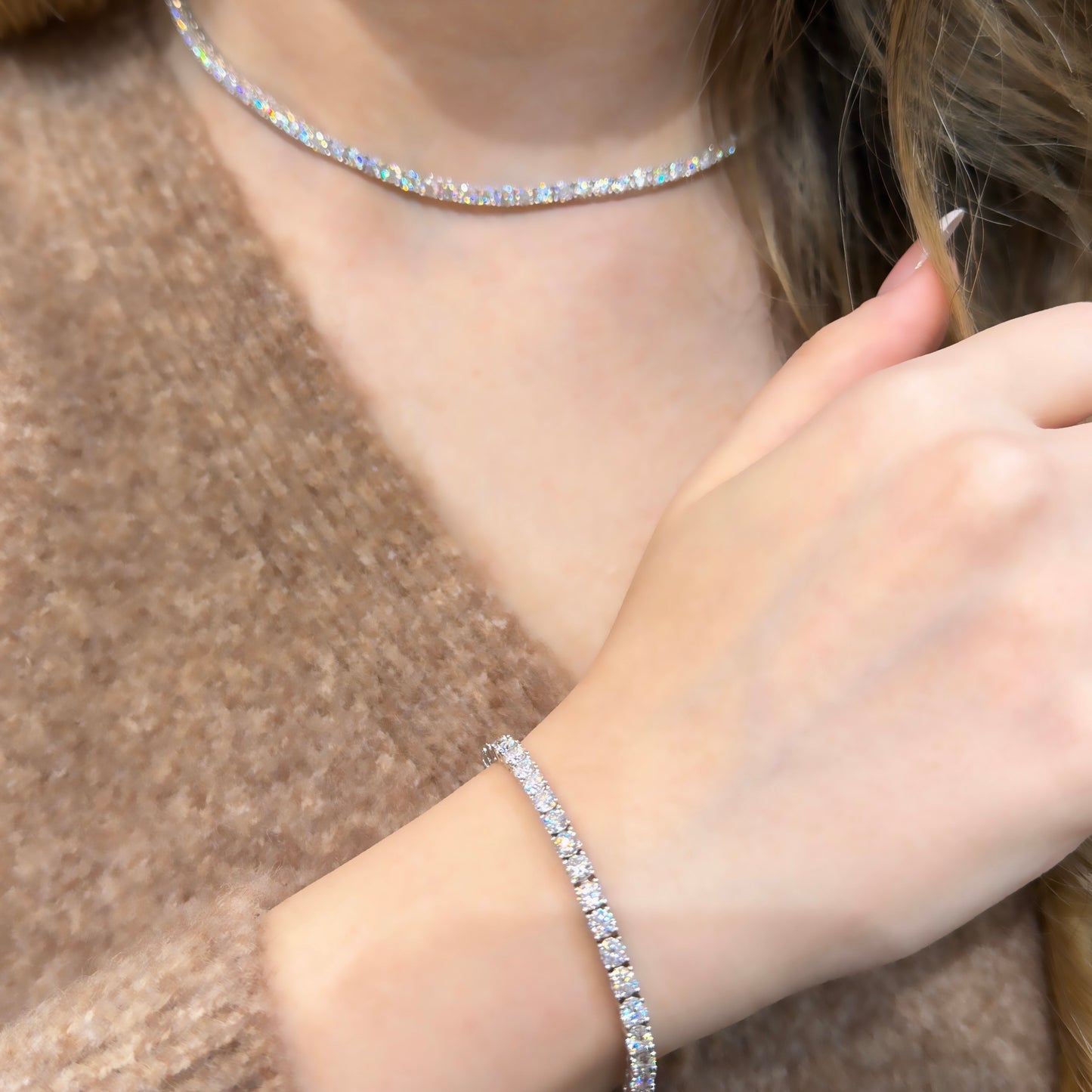 Üç Buçuk mm Mozanit Suyolu Kolye