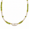 Peridot-Edelstein-Perlenkette