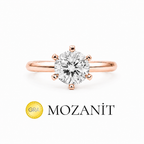 A Sub-Carat Claw Moissanite Solitaire Ring