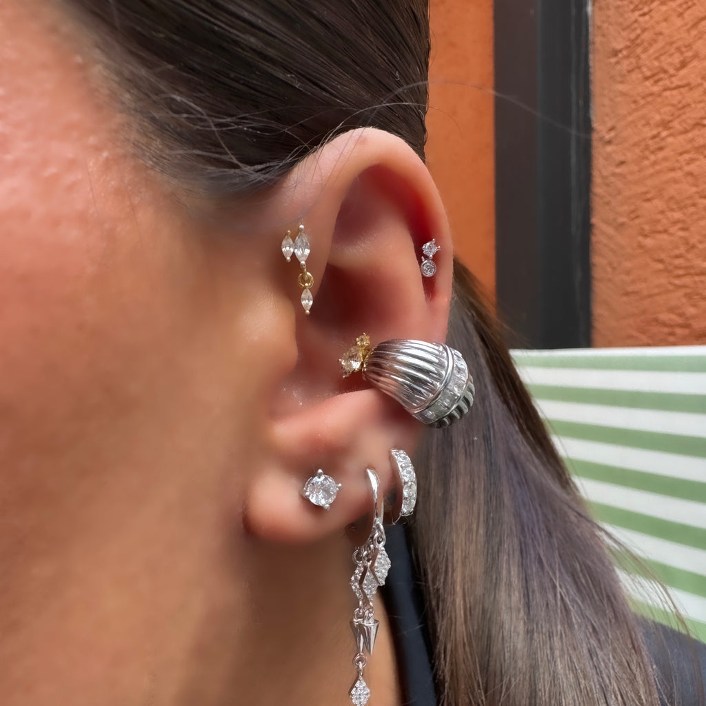 Üç mm Tektaş Küpe