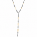 Mixed Stone Paperclip Chain Y Necklace