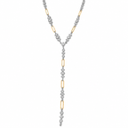 Mixed Stone Paperclip Chain Y Necklace