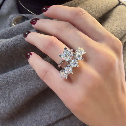 İki Karat Mozanit Tektaş Yüzük