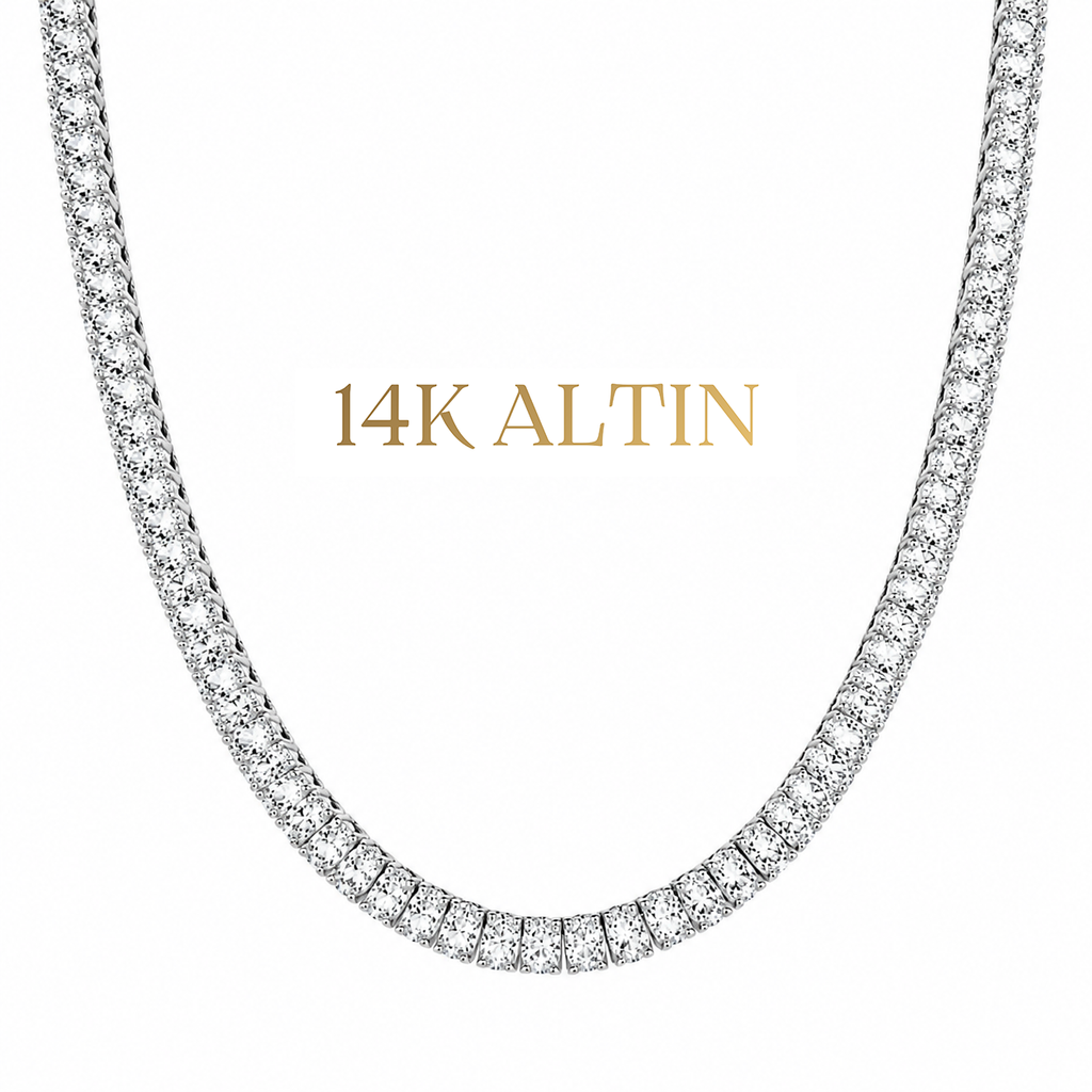 14K Oval Suyolu Kolye