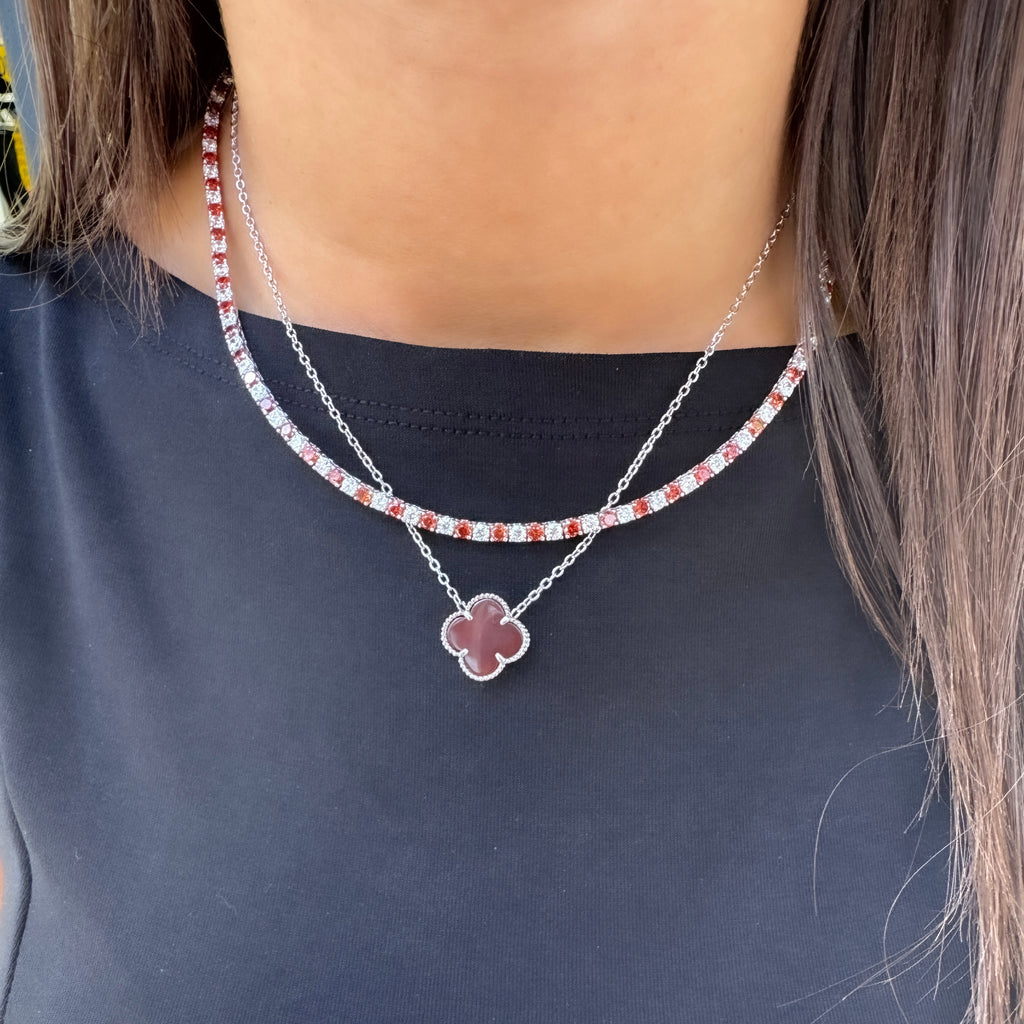 Üç mm Garnet Taşlı Suyolu Kolye