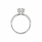 14K Üç Buçuk Karat Mozanit Uzun Oval Tektaş Yüzük