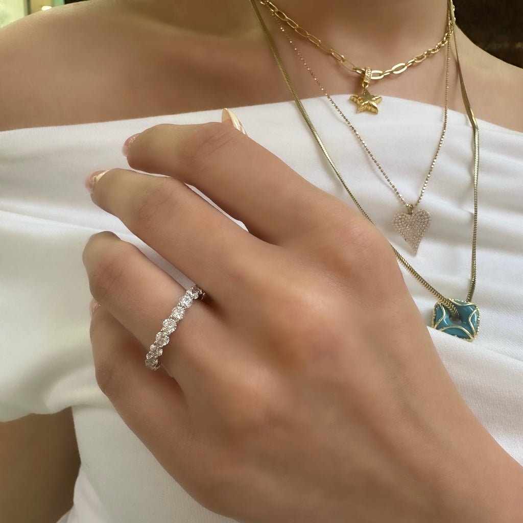 14K D-Color İnce Tamtur Yüzük