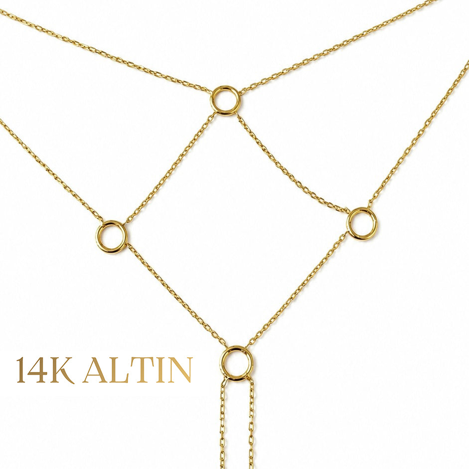 14K Yuvarlak Desen Şahmeran