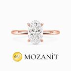 İki Karat Mozanit Oval Yüzük