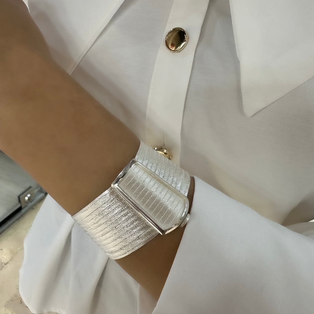 Silver Trabzon Wicker 13-Row Bracelet