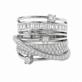 Crossed Baguette Ring