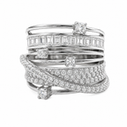 Crossed Baguette Ring
