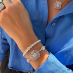 Mozanit Taşlı Süzme Suyolu Bileklik