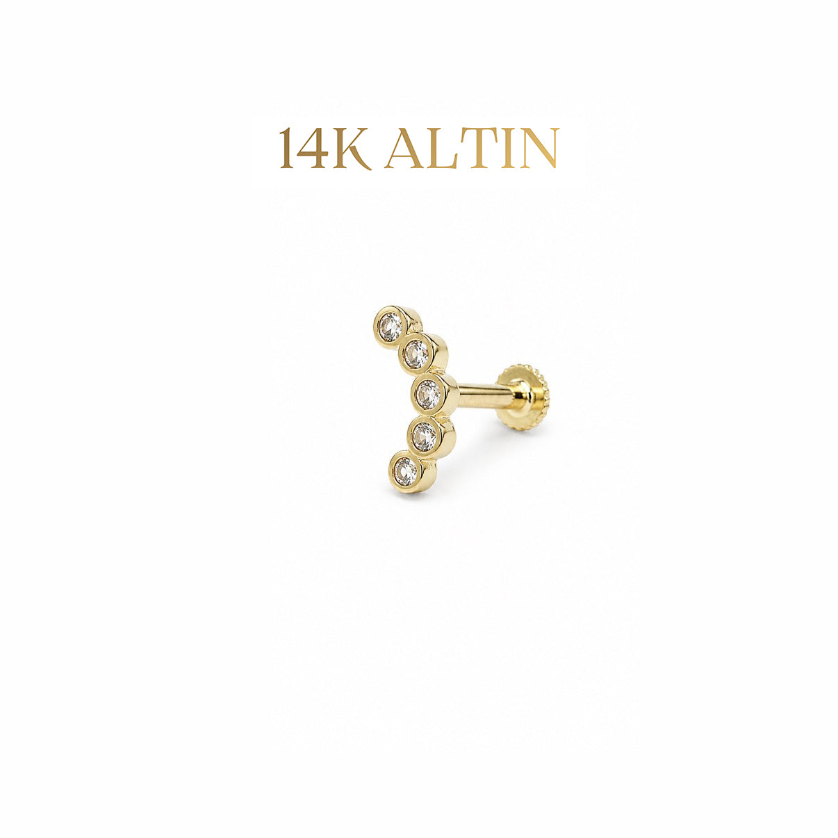 14K Moon Stone Design Piercing