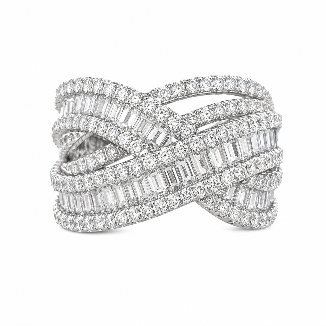 Ring "Kreuz-Baguette-Schnitt" modern