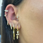 Taşlı Burgu Halka Küpe