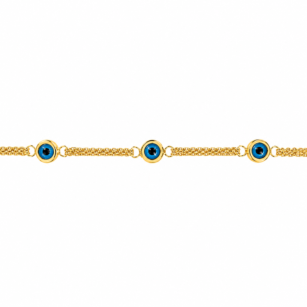 Triple Evil Eye Hollow Bracelet