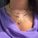 Turkuaz Apalit Taşlı Kolye