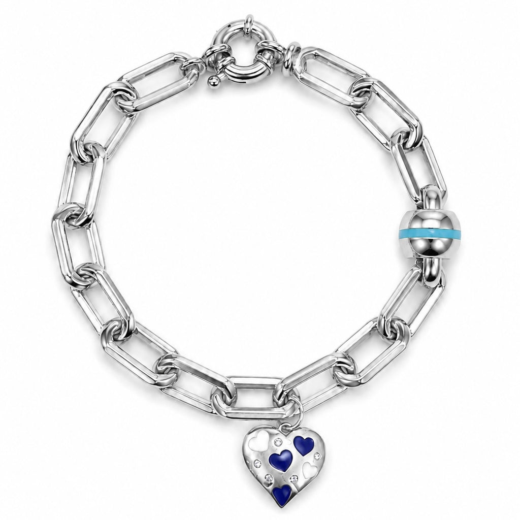 Blaues Herz Hollow-Armband zum Herunterhängen