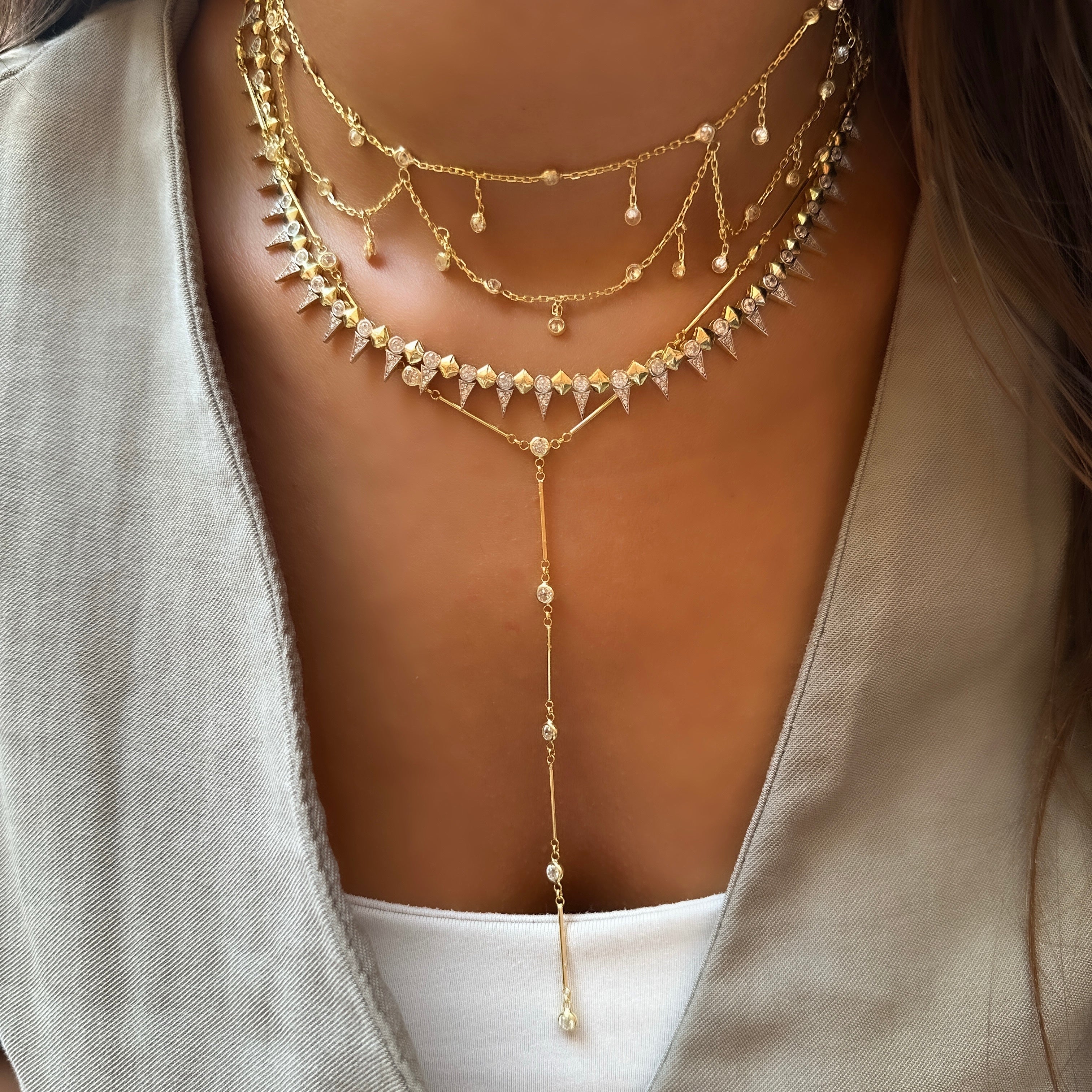 Salkım Taşlı Zincir Model Choker