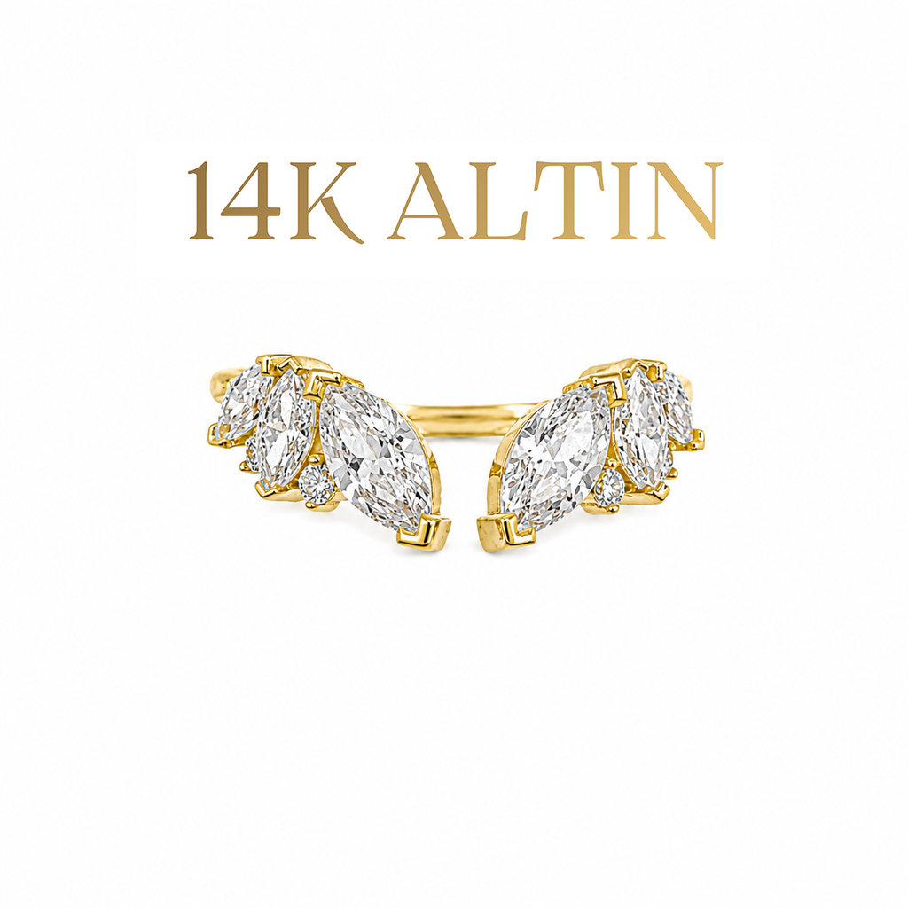 14K Angel Wing Stacking Yüzük