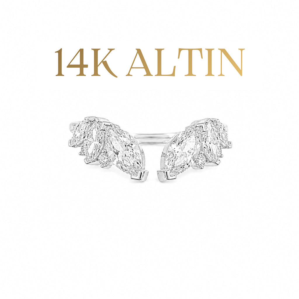 14K Angel Wing Stacking Yüzük