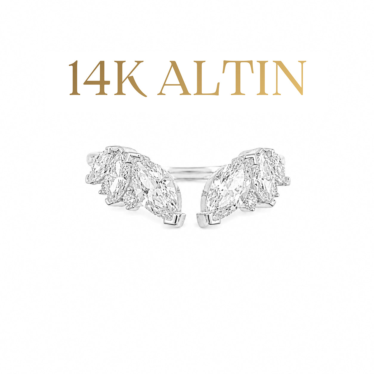 14K Angel Wing Stacking Yüzük