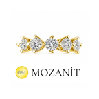 Zwei Karat Moissanit Fünfstein-Ring