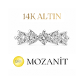 14K Zwei Karat Moissanit Fünfsteinring