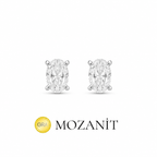 Bir Karat Mozanit Oval Küpe