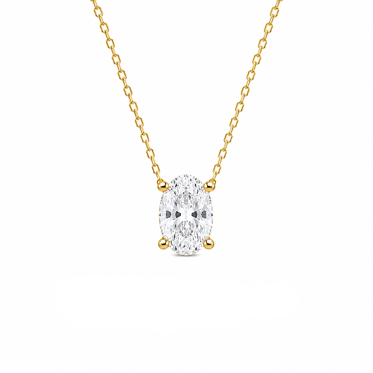 0.75 Karat D-Color Oval Kolye