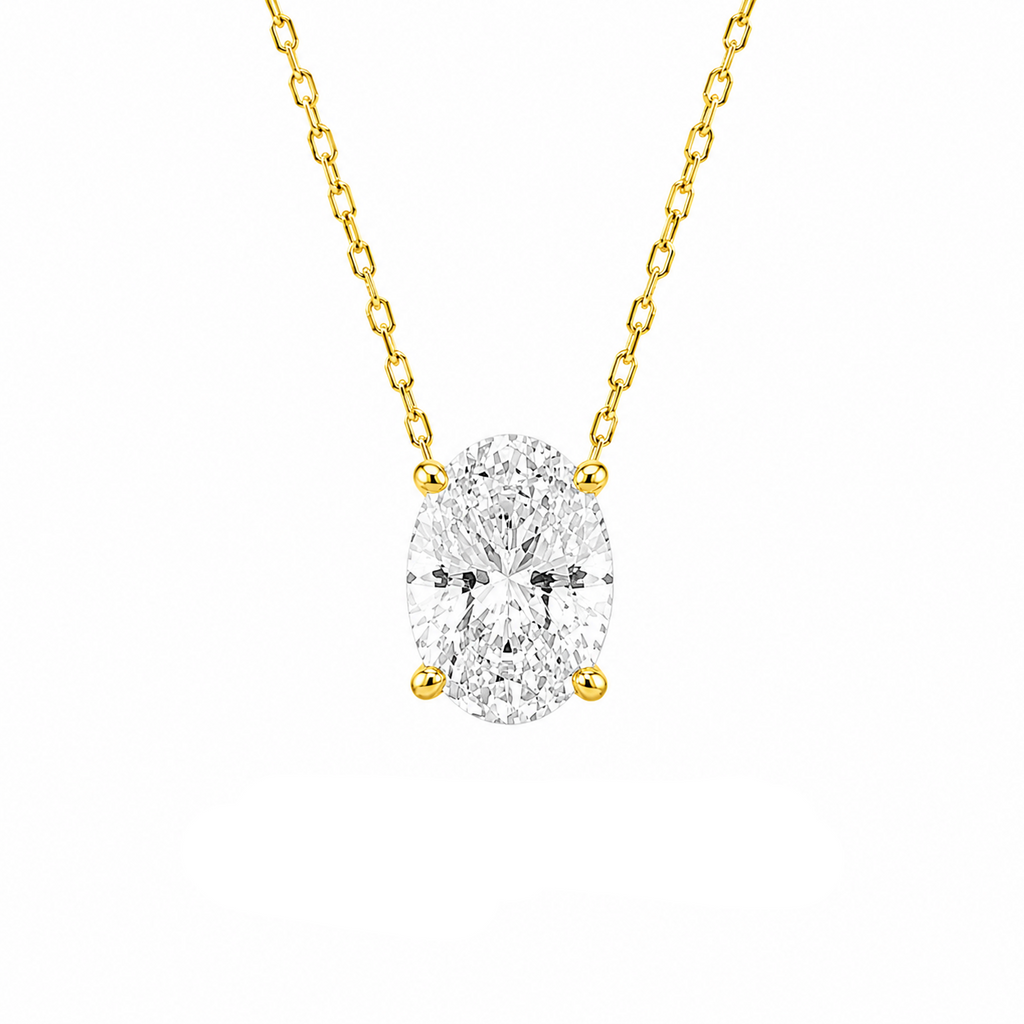 1.75 Karat D-Color Oval Kolye