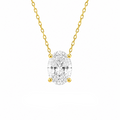 1,75 Karat D-Color Oval-Halskette
