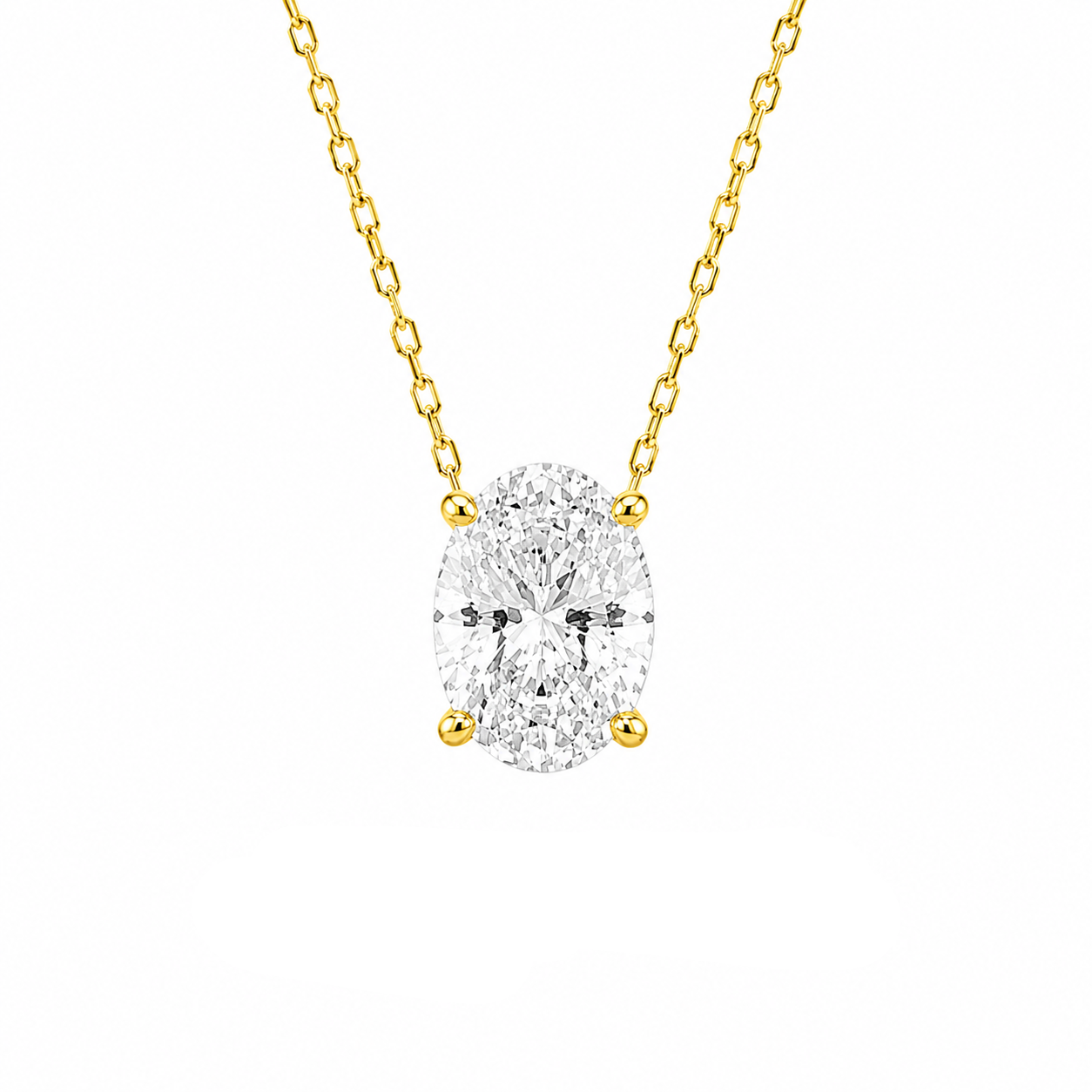 1.75 Karat D-Color Oval Kolye