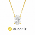 İki Karat Mozanit Oval Kolye