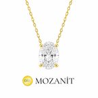 Zwei Karat Moissanit-Oval-Halskette
