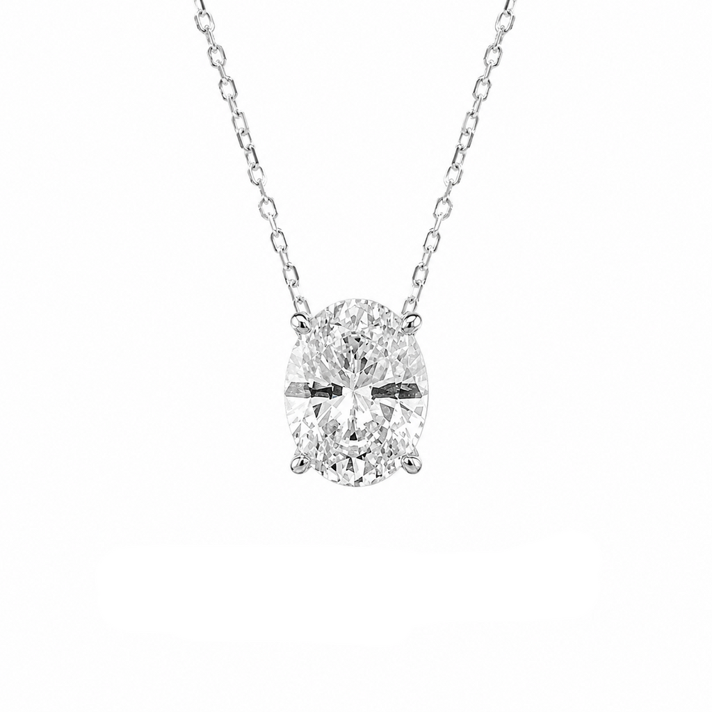 1.75 Karat D-Color Oval Kolye