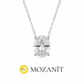Zwei Karat Moissanit-Oval-Halskette