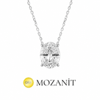 Zwei Karat Moissanit-Oval-Halskette