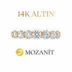 14K Mozanit Taşlı İnce Tamtur