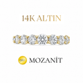 14K Mozanit İnce Tamtur Yüzük