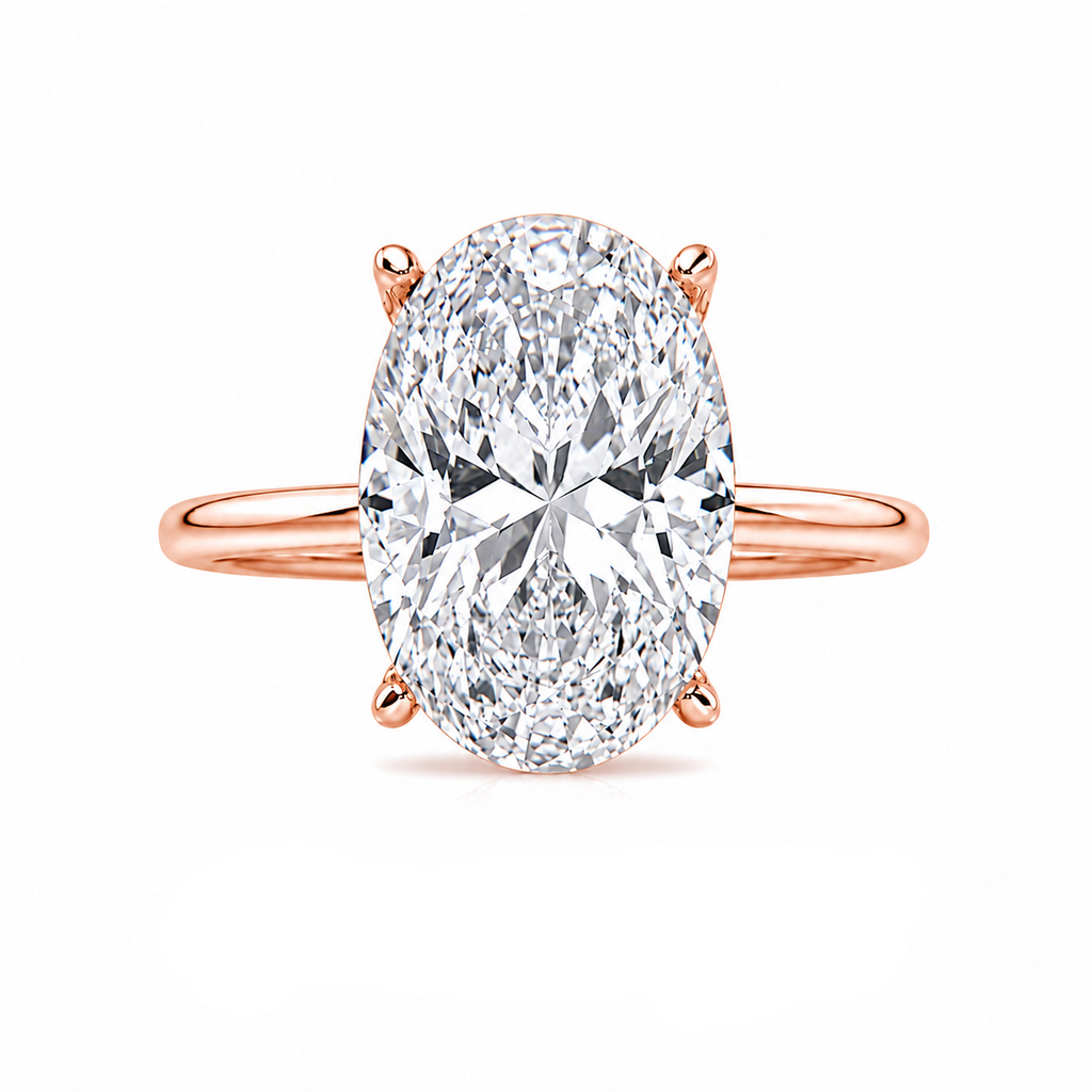 Stone-Set Long Oval Solitaire Ring