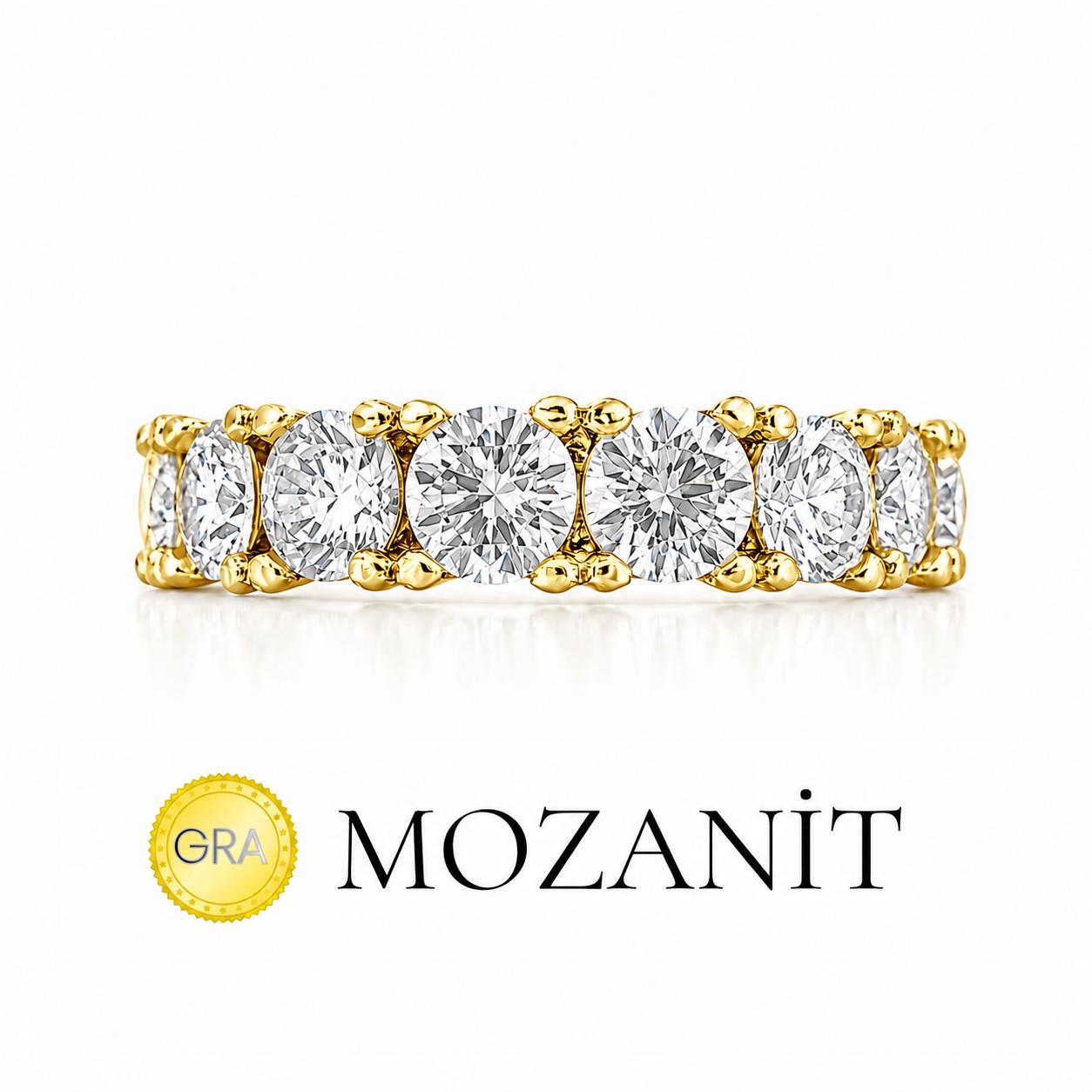 Großer Moissanit-Ring mit Vollbesatz