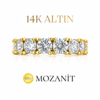 14K Mozanit Orta Boy Tamtur Yüzük