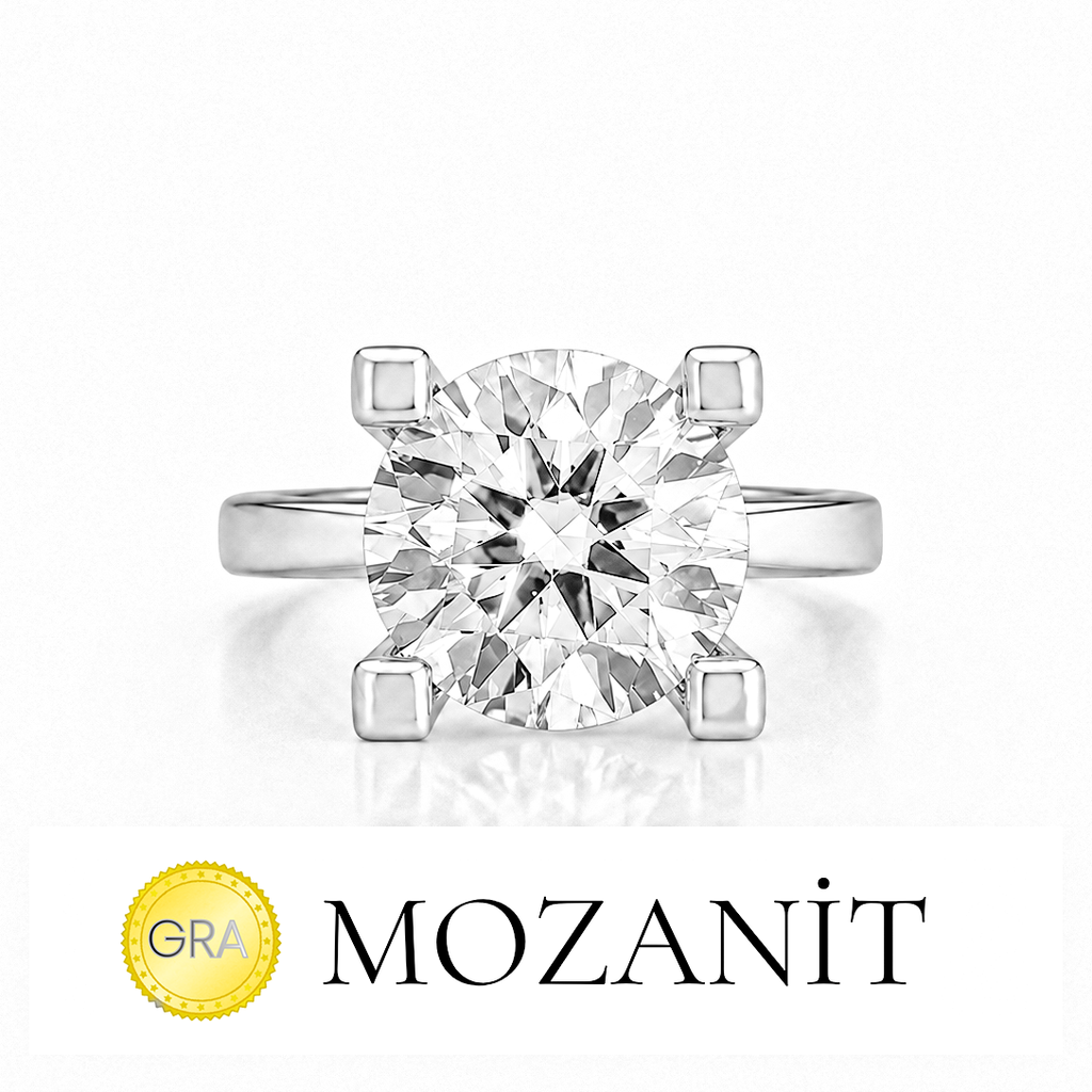 Four Carat Moissanite Solitaire Ring