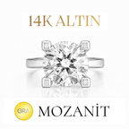 14K Four Carat Moissanite Solitaire Ring
