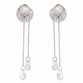 Sea Shell Ohrringe mit Steinen baumelnd